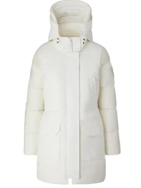 Canada Goose Women's White Puffer Coat with Hood